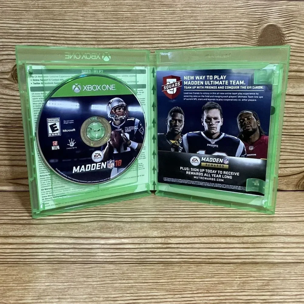 Madden‎ NFL 18 Video Game Microsoft Xbox One 2017 Football With Case
